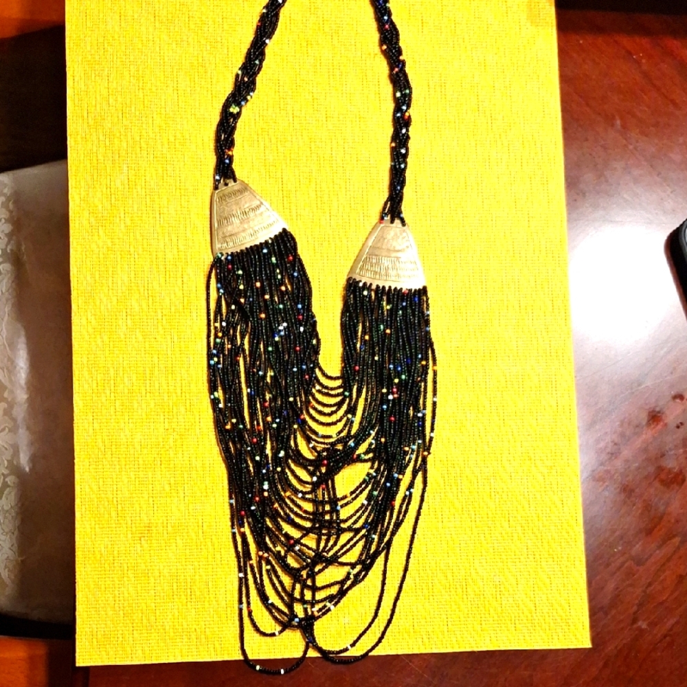 Elegant Black Beaded Necklace crafted in Kenya
